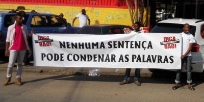 Concentração em frente ao tribunal no dia da leitura da sentença