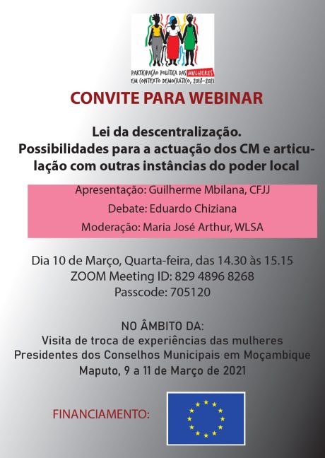 Convite webinar sobre a Lei da descentralização