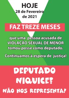 Deputado Niquice não nos representa