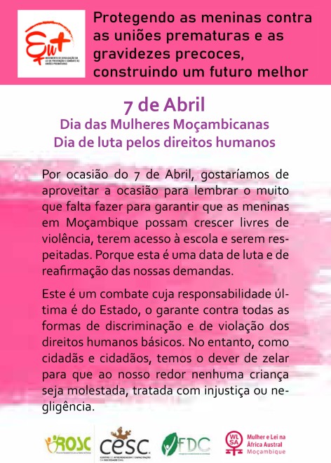 Dia da Mulher Moçambicana, 7 de Abril 2022