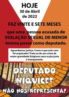 Niquice não nos representa! Niquice não nos representa!